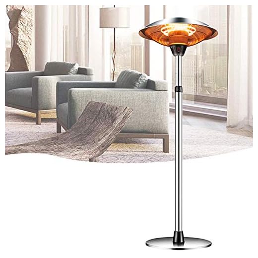 Outdoor Heaters for Patio Electric Only, Garage Heater Patio Heaters Electric Infrared Halogen Fire Tube Heater Three Adjustable Level Standing Heater For Party Balcony Garden 110V 1500w (air freight)
