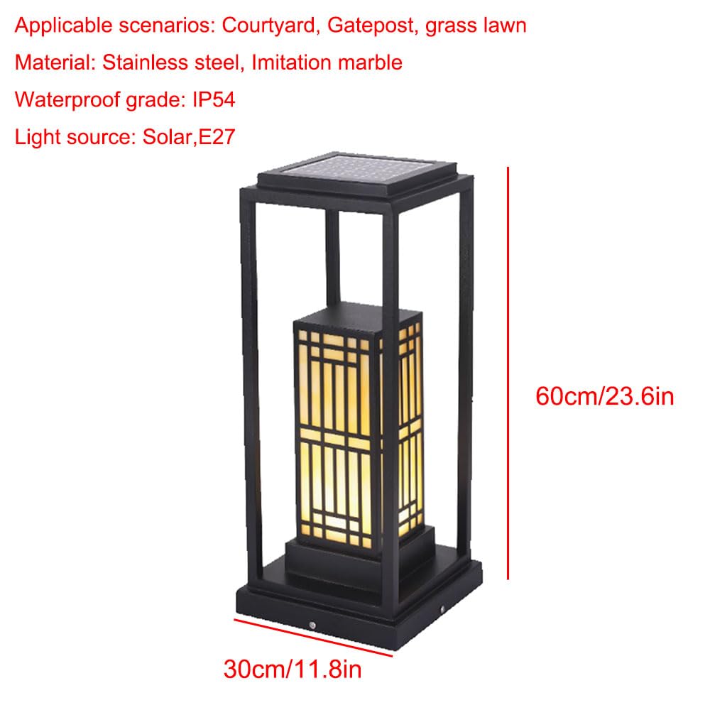 Lampes solaires Modernes pour Poteau de clôture, Lanterne sur Pilier, éclairage extérieur étanche IP65, Lampe paysagère extérieure pour Patio, Jardin, allée, terrasse ()