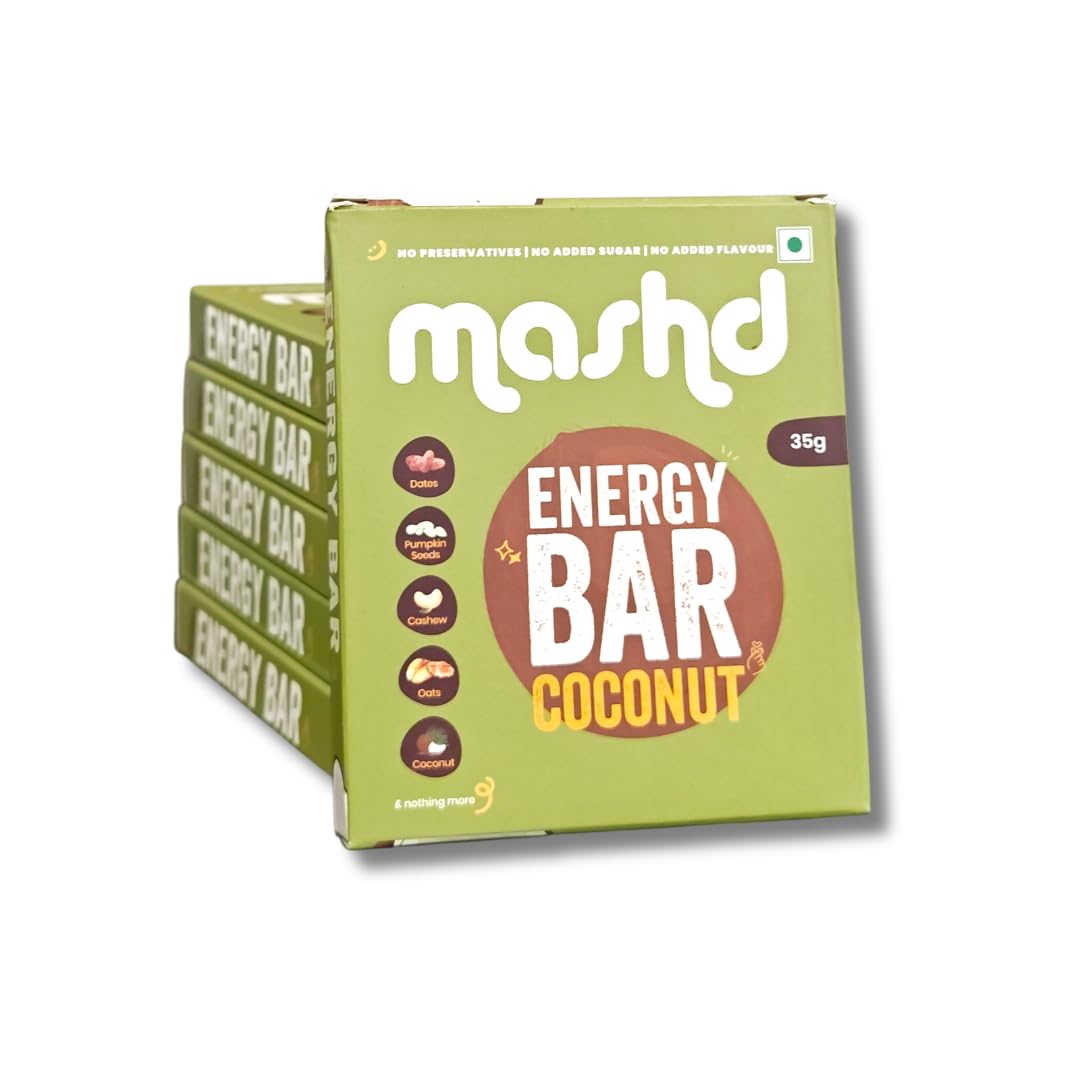 Mashd - Energy Bars - All in One (Pack of 6) | Zero Artifical Ingredients | 5 Ingredient Whole Food Bar | Date Sweetend | No Artificial Sweeteners | Natural Pre-Workout & Office Snack | Six Different Bars — Amazon image 14