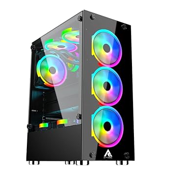 Gabinete Gamer Ryvel Vision, Mid Tower, Preto, Sem Fans