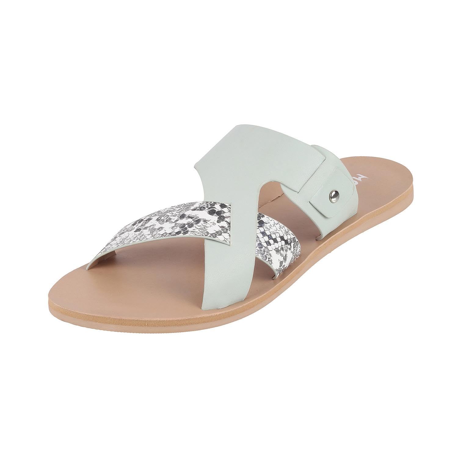 Mochi Women Green Synthetic Leather Cross Strap Flat Chapppal UK/3 EU/36 (41-144) (B0CPTF71HN) Amazon Price History, Amazon Price Tracker
