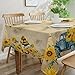 cusugbaso Sunflower Tablecloth 60x84 Inch Rectangle, Sunflower Decorations for Home, Spring and Summer Table Cloth Rectangle Waterproof Stain Resistant for Table,Party