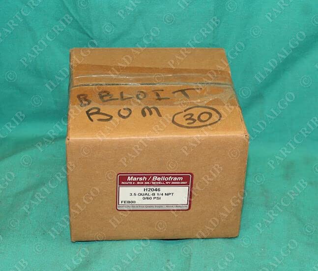 Marsh Bellofram H2046 Pressure Gauge 1/4NPT 0-60psi