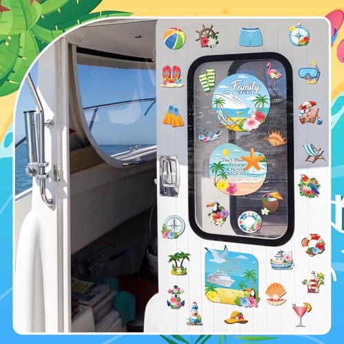 Magnetos decorativos de 32 piezas para puerta temática de crucero miniatura 4