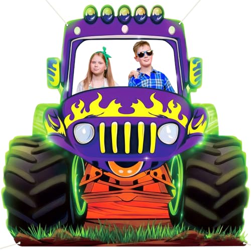 Fondo fotográfico Monster Truck grande morado brillante miniatura 1