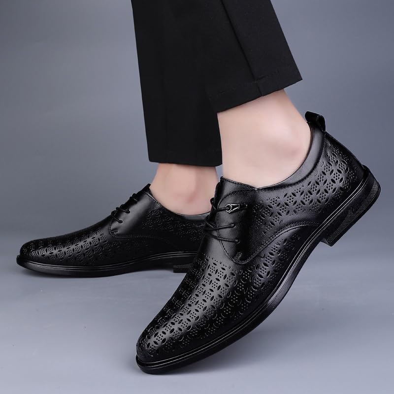Men's Breathable Tuxedo Oxfords Shoes Fashion PU Genuine Leather Fashion Dress Sneakers Business Casual Derby Shoe Non Slip Casual Work Formal Shoes for Men2