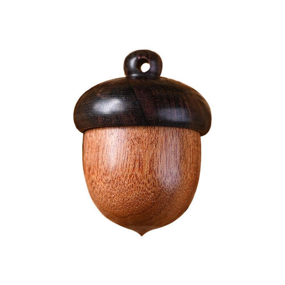 Generic Rustic Portable Wooden Acorn Shape Pill Organizer 5 Compartment 1 18 x 0 86 Inches