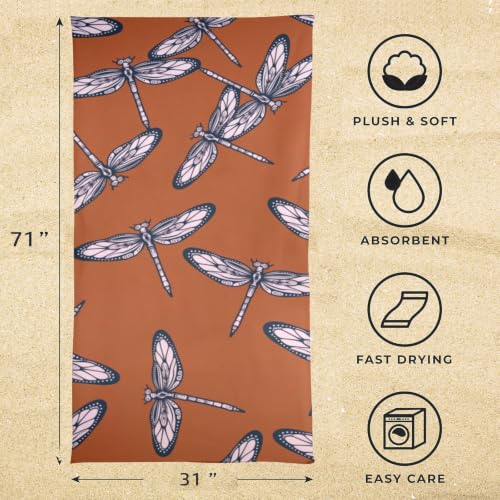 Toalla de Playa Portátil Bovnobca con Patrón Rust Dragón, Sobredimensionada, Suave, Súper Absorbente y de Secado Rápido, Toalla Multifuncional para Deportes, Fitness y Yoga, 31" x 71" miniatura 3