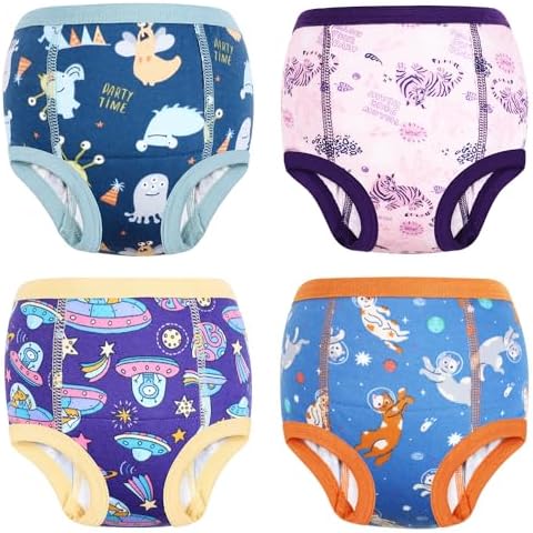 MOEMOE BABY Training Underwear 4 Packs Absorbent Potty Training Pants for Baby Boys and Girls 2T-9T Pink Cover