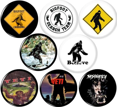 BIGFOOT Pinback Buttons Badges Pins 1 Inch (25mm) Set of 8 New