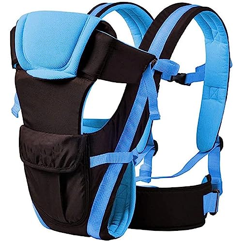 Image of BabyGo Kid Seat Baby Hip Carrier 4-in-1 Adjustable Baby Carrier Cum Kangaroo Bag|Front, Back|for 6 to 24 Months Baby|Newborn to Toddler Carrier|Safety Belt & Buckle Straps|Up to 15 Kgs (Blue)