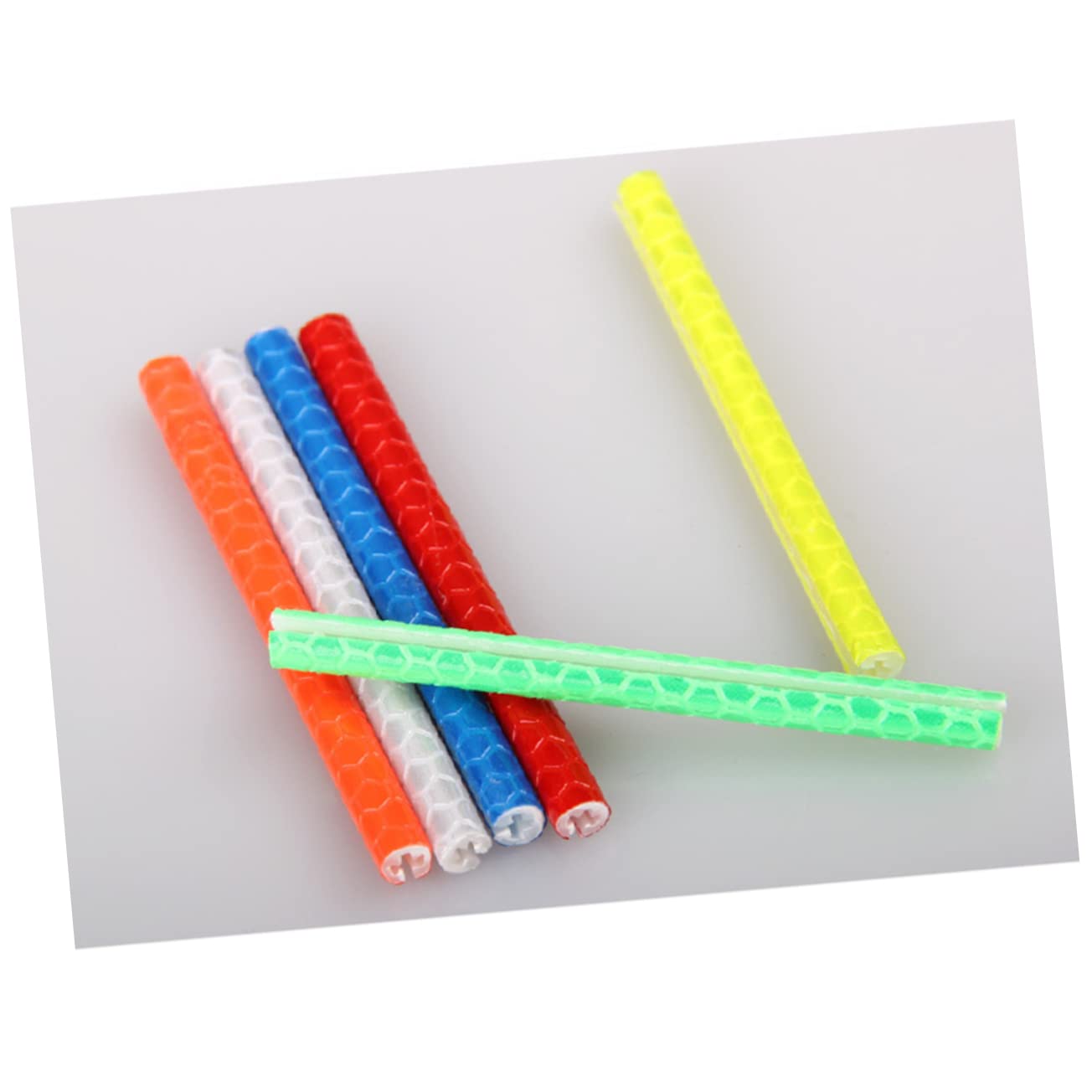 Mikinona 84Pcs Colorful Reflective Wheel Spokes Stickers Easy Install Bike Cycling Security Tape for Enhanced Night Visibility Style Random Colors for Outdoor Adventures