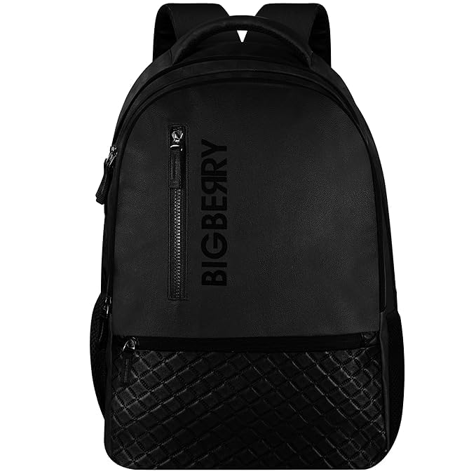 Bigberry Newage Classic Leatherite Faux Leather Backpack With Multiple Compartments & Organiser 28 L Laptop Backpack (Black) (B0D86K9B18) Amazon Price History, Amazon Price Tracker