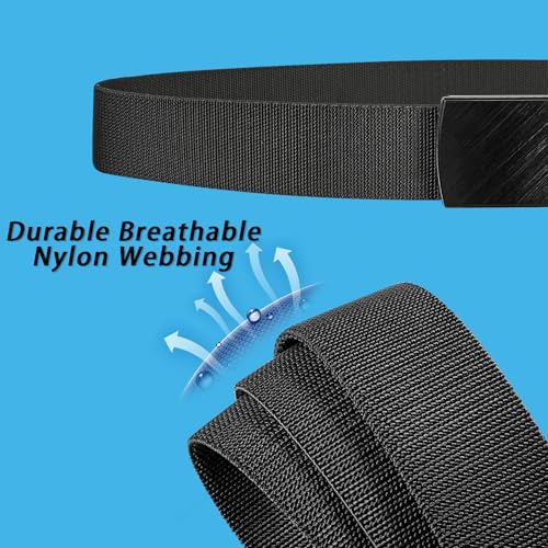 Mens Belt Plus Size Adjustable Web Work Belts for Men Black4