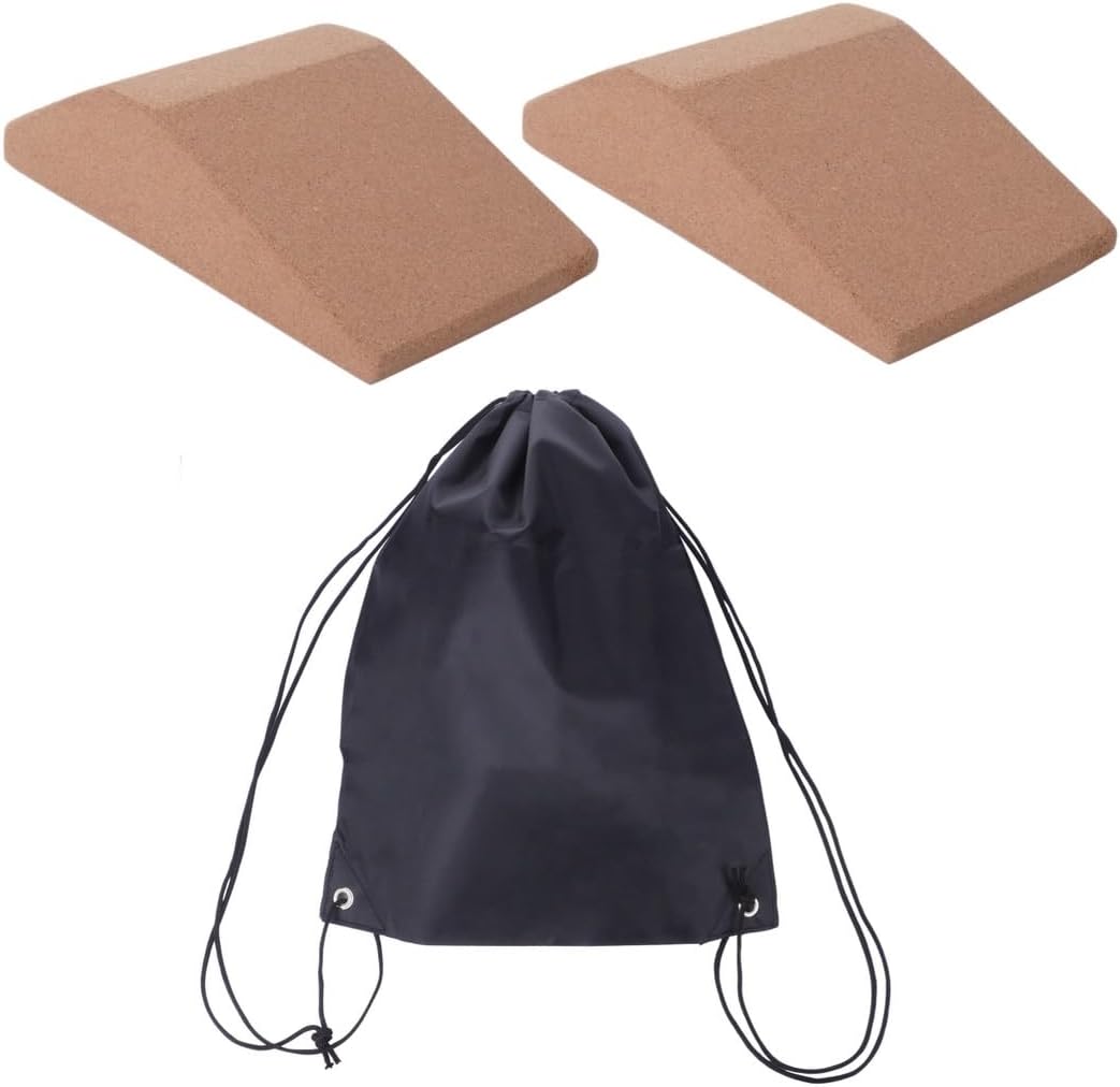 Cork Slant Board, 1 Pair Slant Squat Calf Stretcher with Carry Bag, Non-Slip Squat Wedge Block, Balance Portable Boards for Gyms, Offices, Parks, Home Fitness