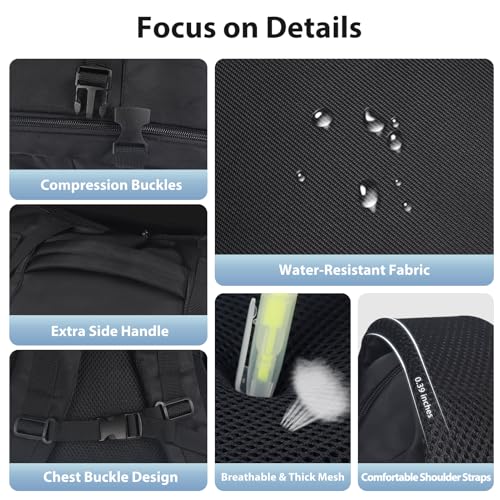 Mochila para portátil de viaje Fmeida 20L Negra miniatura 6