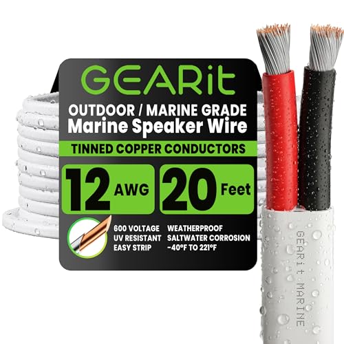 Image of GEARit 12 Gauge Marine Wire, 12 /2 AWG Tinned Copper Electrical Wire, 20ft