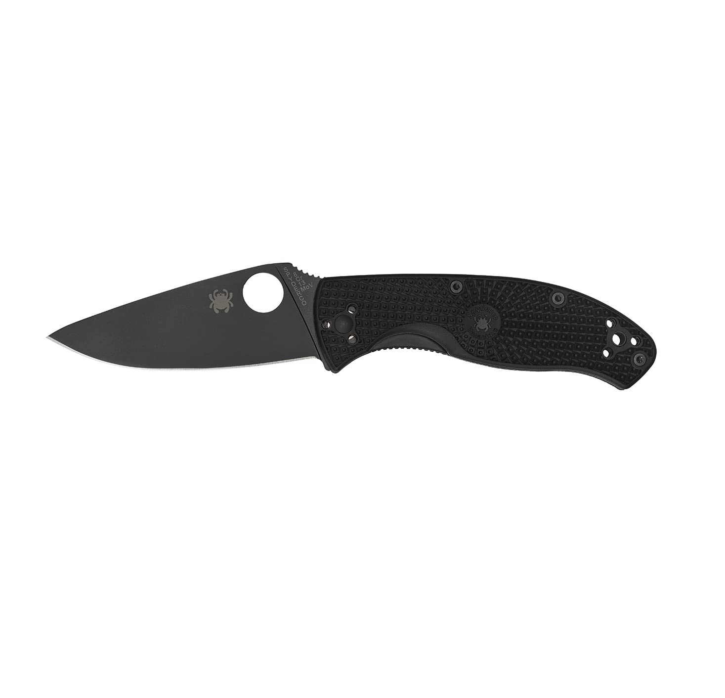 Spyderco - Tenacious, hoja negra - Mango: FRN negro_Filo: Liso