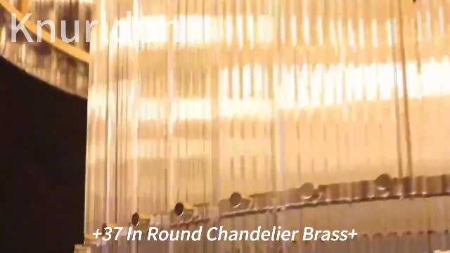 Image of 37 inch Modern Black Round Chandeliers, 3-Tier 16-Light Water Ripple Crystal Glass Chandelier, for Living Room, Foyer, High Ceiling Staircase, Dining Room, Luxury Adjustable Hanging Chandelier