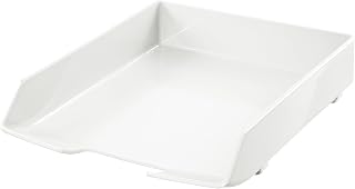 HAN Bandeja para cartas Wave Exclusive – 5 unidades, puristas, elegantes, elegantes y de alto brillo, estilo exclusivo para escritorio, color blanco, 1028-12