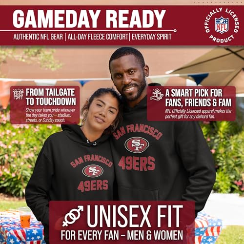 Image of Team Fan Apparel NFL Gameday Hoodie Pullover Sweatshirt for Men and Women | Officially licensed NFL Gameday fleece pullover - kangaroo pocket, ribbed cuffs, drawstring hood, unisex fit