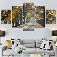 SIGNWIN 5 Panel Canvas Wall Art Rustic Woods for Home Decorations Ready to Hang - 60