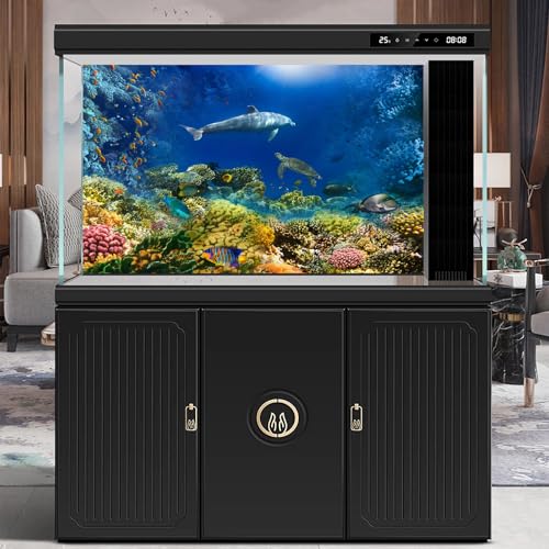 Image of Underwater World Aquarium Background Turtle Shark Tropical Fish Tank Background Under The Sea Colorful Coral Reef Aquarium Backgrounds Deep Blue Sea Sunbeams Tank Backgrounds Poster 72x16in