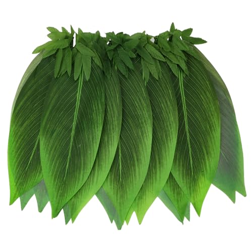 Leaf Skirt Grass Hula Skirts for Adults Kids Green Leaf Leis Bracelets Headband Hawaiian Luau Outfits Women Loau Party Adult3