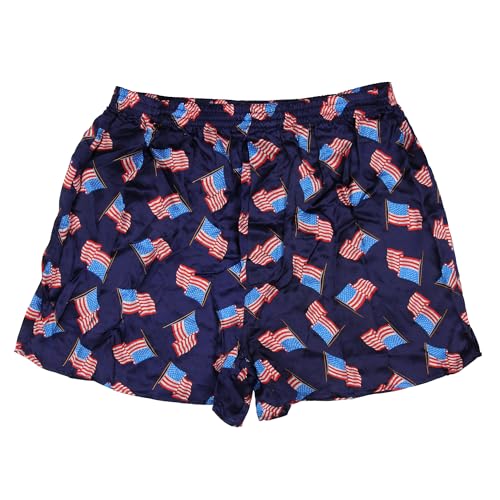 INTIMO Men's American Flag Silk Boxer Short Underwear