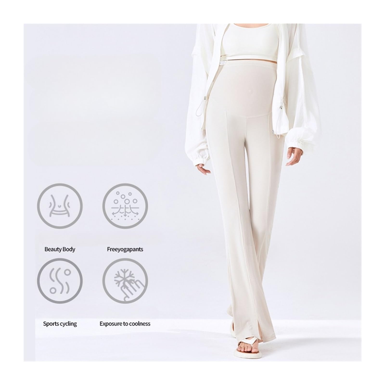 Pantalones de Maternidad con cinturón de Soporte Fino. Úsalos al Aire Libre for lucir Tus piernas Delgadas. Pantalones Casuales de Maternidad.(Color2,L)