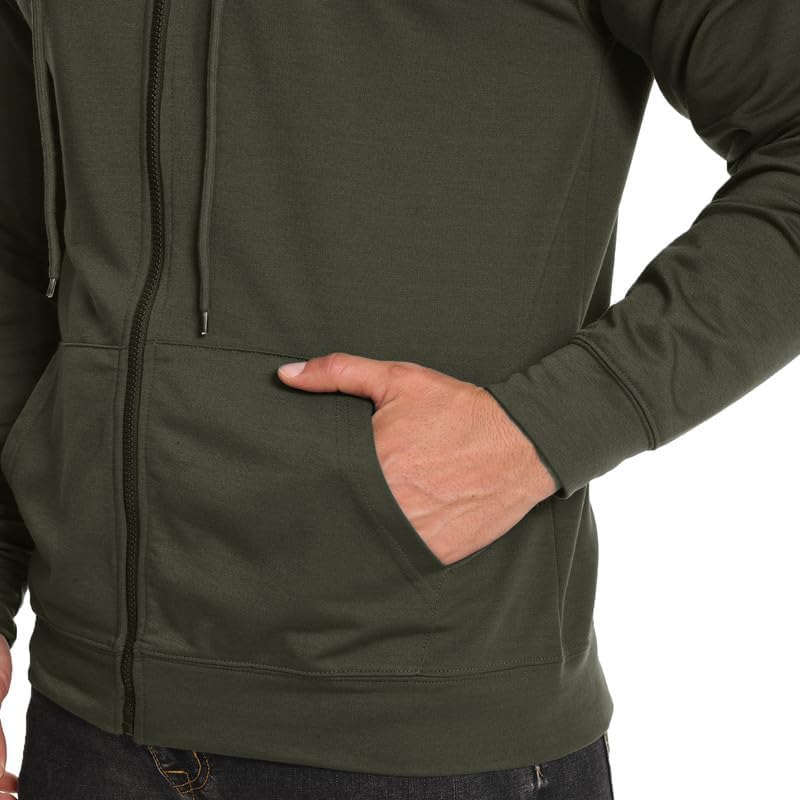 H HYFOL Men's Lightweight Full-Zip USA Flag Graphic Long Sleeve Hoodie American Patriotic Casual Sweatshirt - Image 3