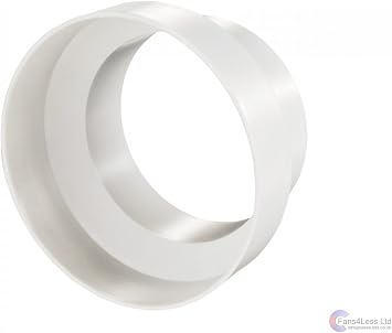 Extractor Fan Ducting Tube Reducer Fan PVC 80 100 125 150 200mm 3" 4" 5" 6" 8" 8" - 6" 200mm - 150mm