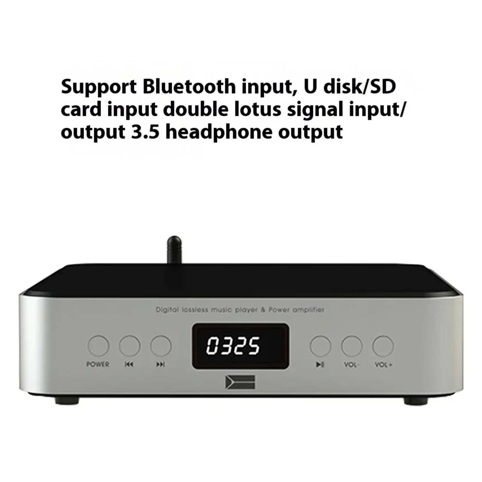 Amplificatore audio, Amplificatore digitale HIFI 80W*2 Potenza Bluetooth 5.0 Giradischi musicale Ingresso scheda SD USB per la casa, Karaoke