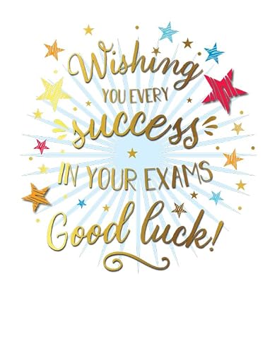 Good Luck Exam Card, Wishing you Success in Your Exams - 8 x 6 inches - Piccadilly Greetings