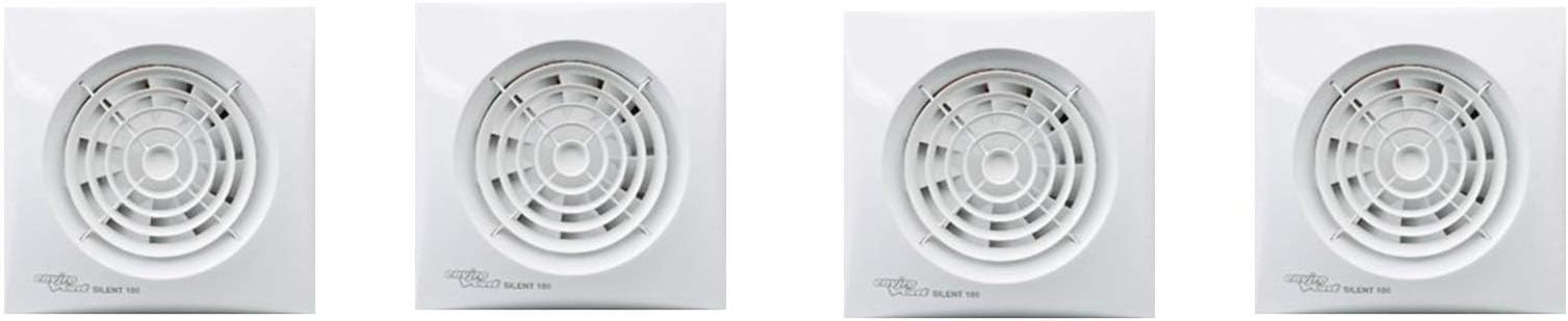 Envirovent SIL100T"Silent" Bathroom Extractor Fan - for 4" 100mm ducting (4 Pack)