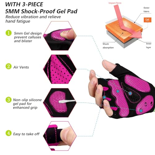 Image of MOREOK Shock-Absorbing Breathable Biking Cycling Gloves Half Finger Outdoor Sport Bicycle Gloves Mountain Road Bike Riding Gloves for Men and Women