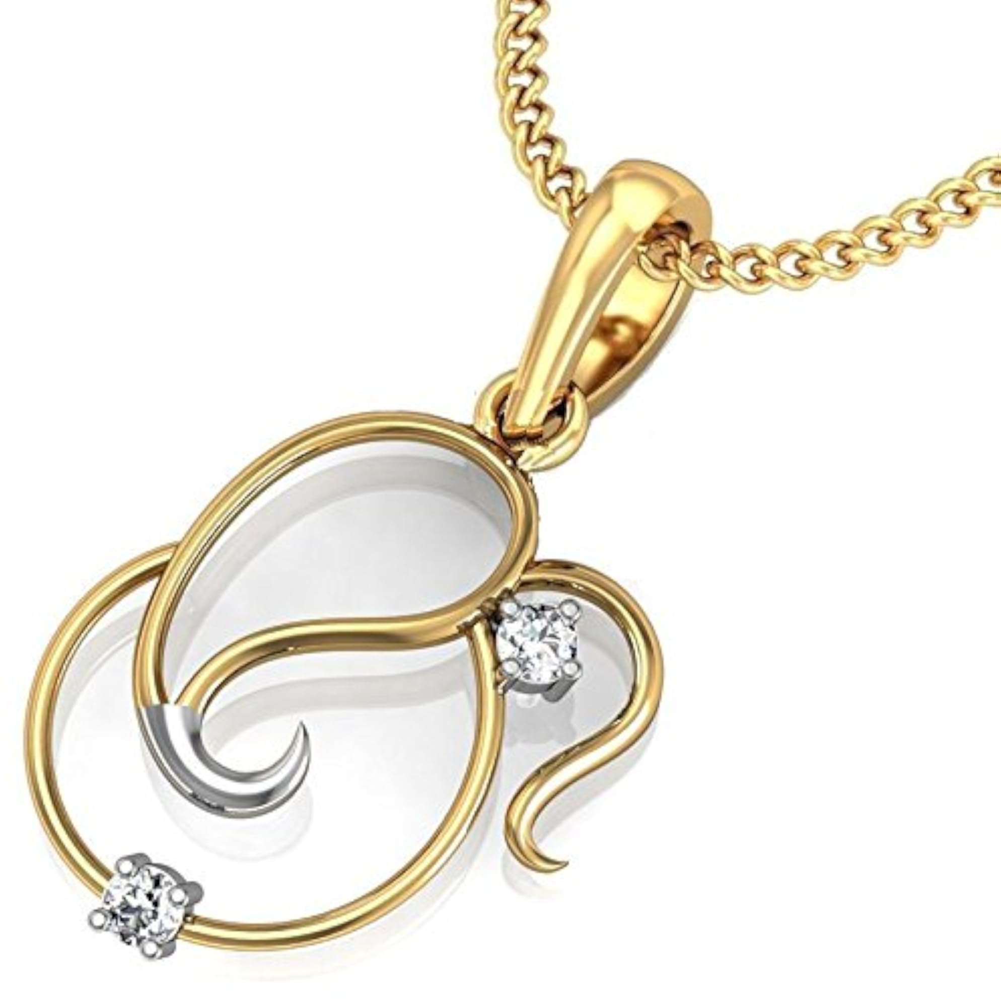 9KT Yellow Gold Pendant, Elegant Design