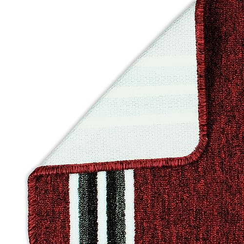 Image of Pack of 2 Nylon Anti Skid Mat for Bathroom | Floor Mat for Bathroom, Kitchen, Bedroom & Office| Red Stripes Design-(37x57cm)