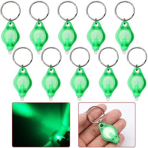 LIAISIMI LED llavero linterna mini llavero LED linterna llavero portátil linterna llavero luz negra detector de orina canina ultravioleta (10Pcs Green)