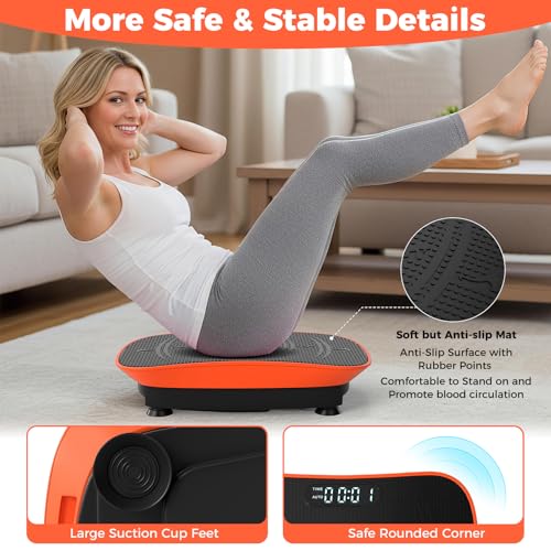 Image of GYMAX Vibration Plate Exercise Machine-10 Level Intensity, LED Display & Remote Control, Body Vibrating Plates Stand Shaking Platform Fat Burning Machine