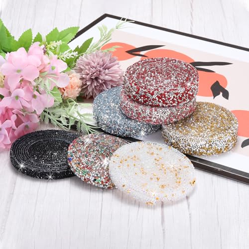 MECCANIXITY 1 Pcs Resin Rhinestones Trim 3 Yards x 0.8 Inch Self Adhesive Black Crystal Ribbons Rhinestone for Clothing DIY Crafts by MECCANIXITY - Image 5