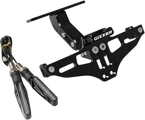 Para Suzuki para GIXXER 150 155 para GIXXER SF 250 para GIXXER F150 Soporte de matrícula con cola ligera eliminador de guardabarros (color: C negro)