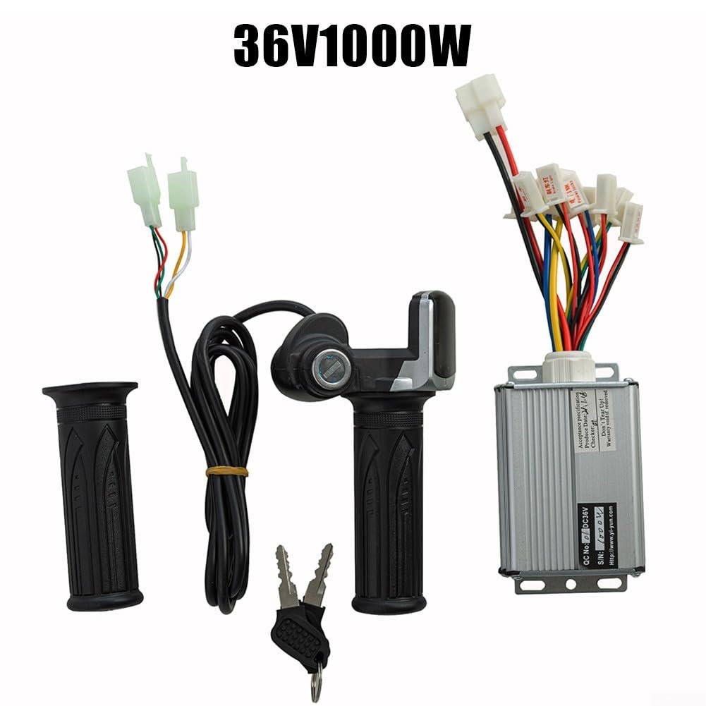 Conjunto de agarre del acelerador con controlador de motor cepillado diseñado para bicicletas eléctricas de 24 V, 36 V, 48 V y para uso en scooter eléctrico