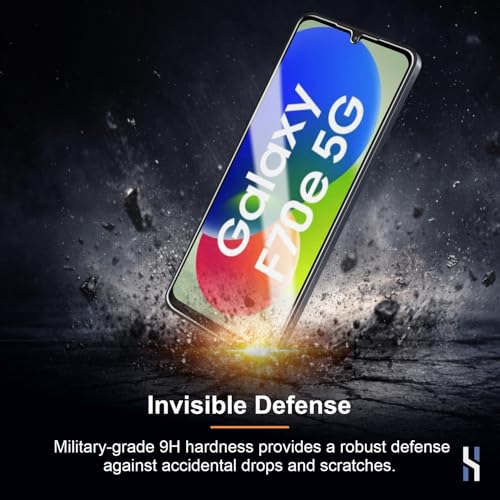 Image of Tempered Glass for Samsung Galaxy M17E | F70E | M07 | A07 | F07 (6.7 Inch) Military Grade 9H Screen Guard, Anti-Scratch, Shatterproof, Edge-to-Edge Full Coverage - Black Border