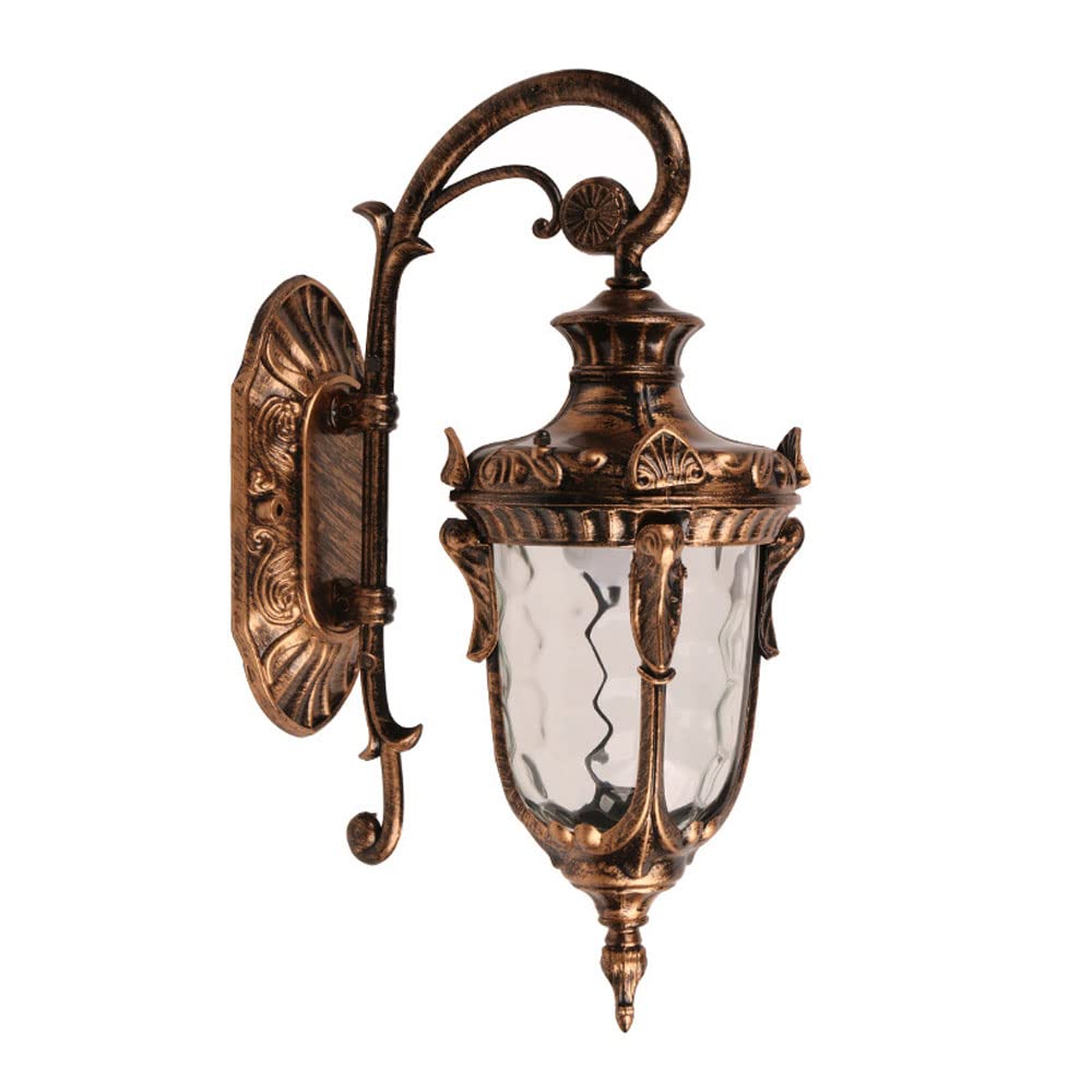 Applique murale extérieure E27 IP65 lanterne en verre rétro européen pour villa 20x50 cm