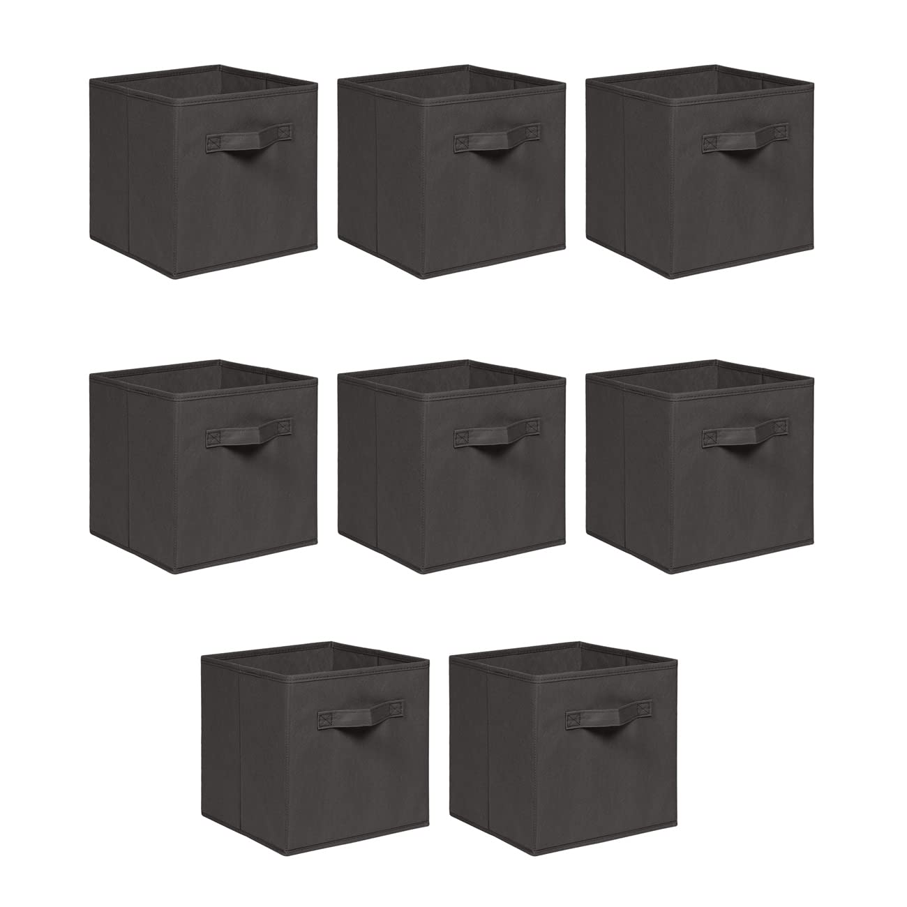 NICEME Foldable Cube Storage Unit Boxes, Non-Woven Fabric Storage Boxes Set, Clothes Drawers for Shelves, 26.5x26.5x28 cm (Dark Grey, Set of 8)