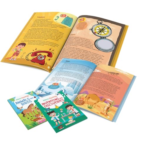 Image of Science Books for Kids - Knowledge Books (Set of 5 Books) (Illustrated) - Geography - Solar System - Animals and Birds - Body Parts - Inventions and Discoveries - Nature - Planets - Age 7+