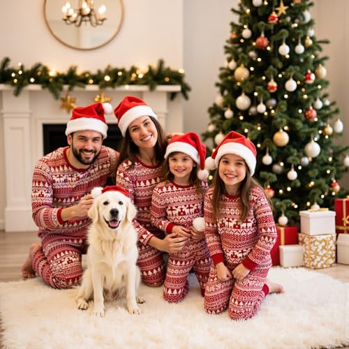 Neufigr Family Christmas Pajamas Matching Sets, Christmas PJs Long Sleeves Sleepwaear Holiday Family Loungewear Sets4