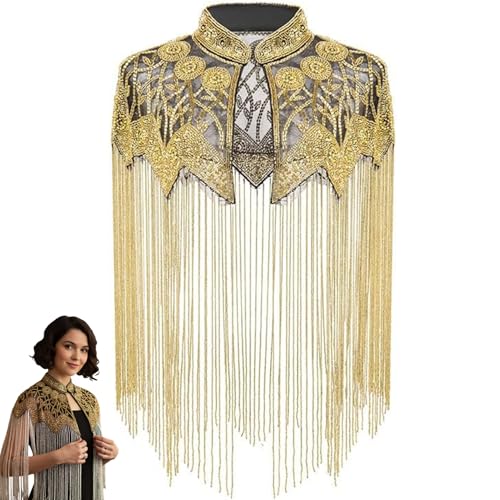 Châle perlé vintage d'exception orné de paillettes lumineuses pour femme