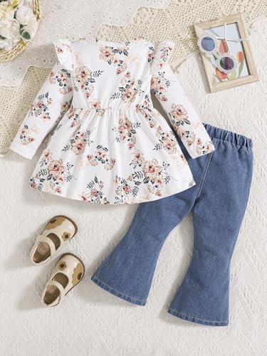 Image of Doresbebe Baby Girl Clothes Toddler Girl Outfits Infant Girl Summer Clothes for Girl Ruffle Shirt Pants+Cute Headband 3PCS